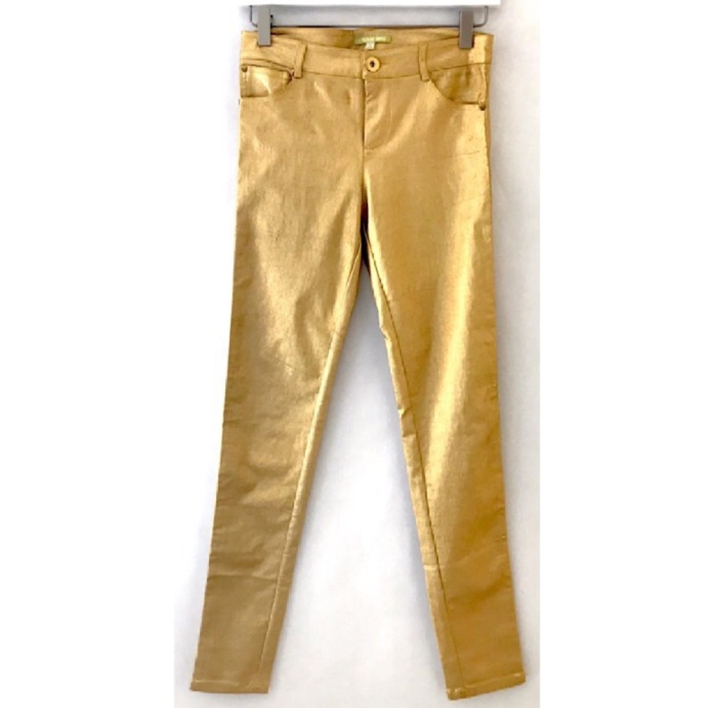 Gianni Bini Gold Metallic Jean Pants | Size 2